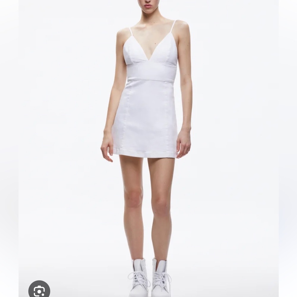 Alice and Olivia Carli denim stretch dress